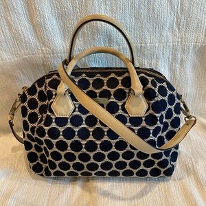 Authentic kate spade New York Catherine Street Pippa handbag in navy dot print